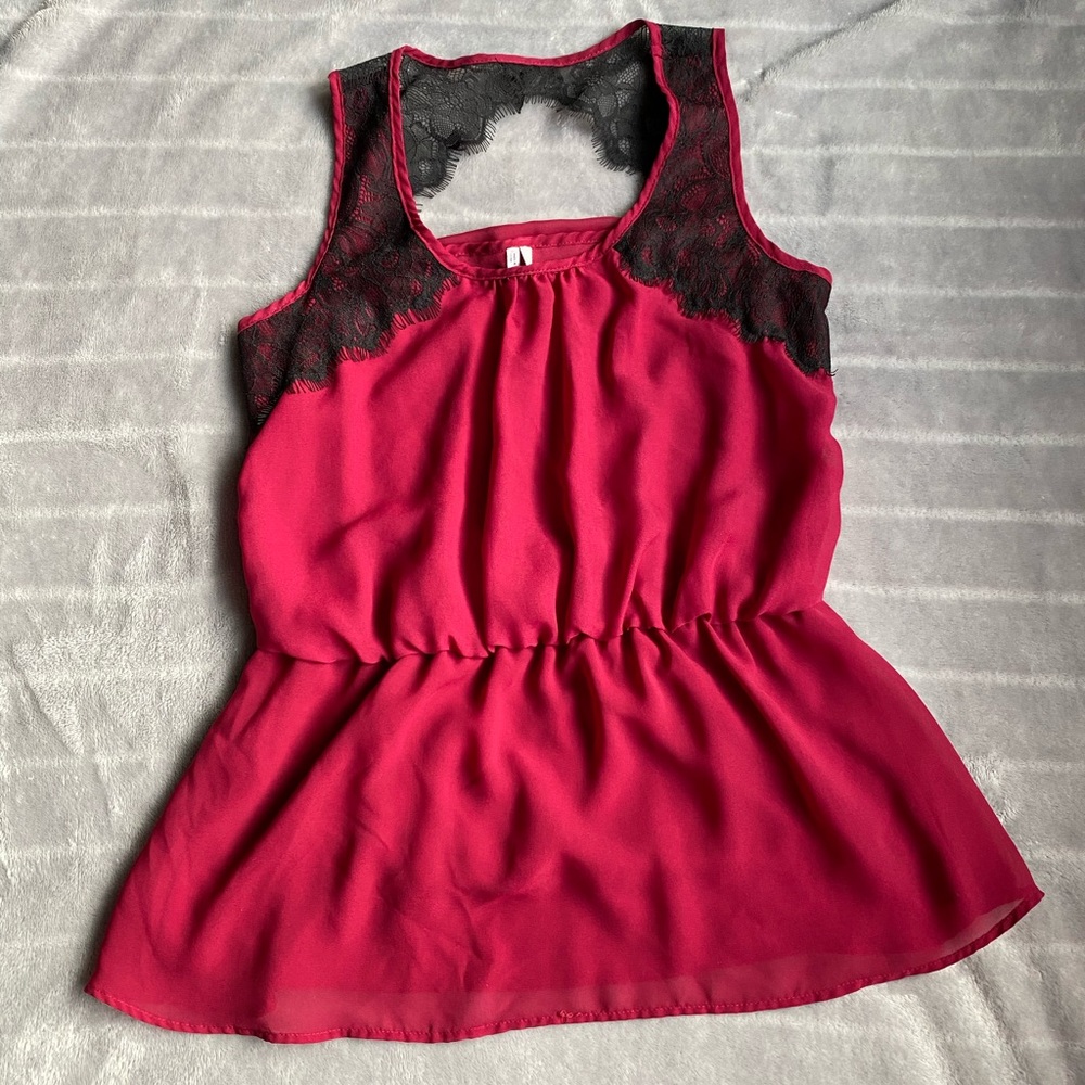 Y Studio Blouse with Lace, Size M,